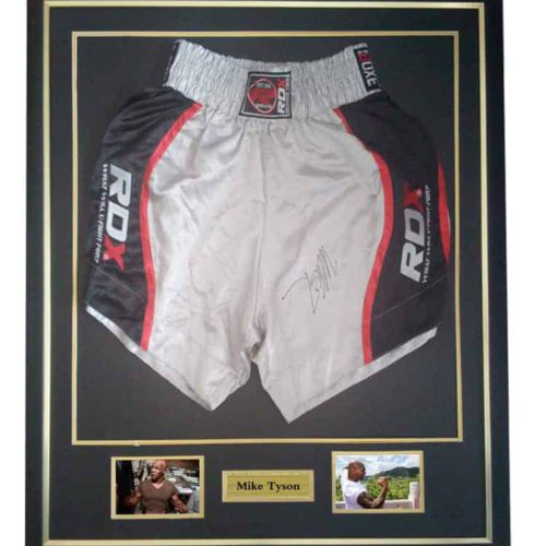 Mike Tyson signed autographed boxing shorts