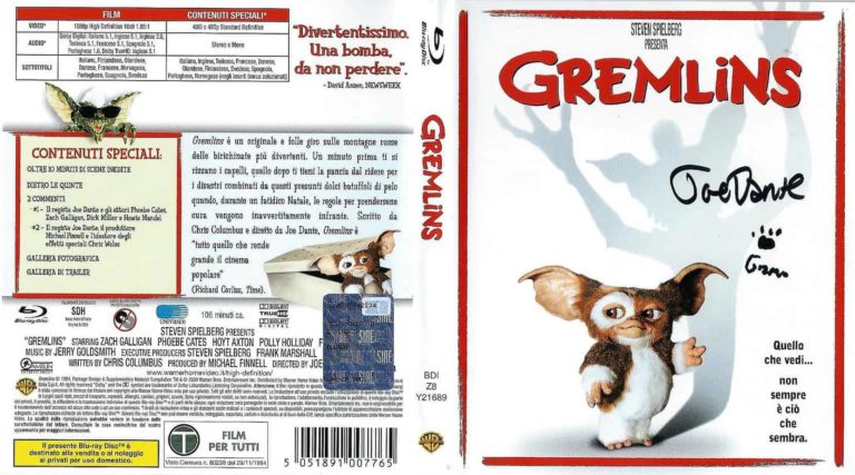 JOE DANTE: blu-ray Gremlins – Hand Signed – Autografato (01)