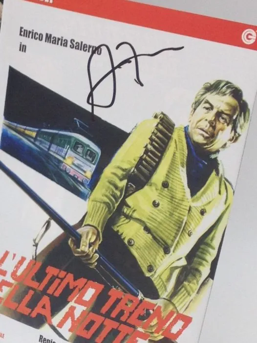 Flavio Bucci: dvd L' ultimo treno della notte - Hand Signed - Autografato