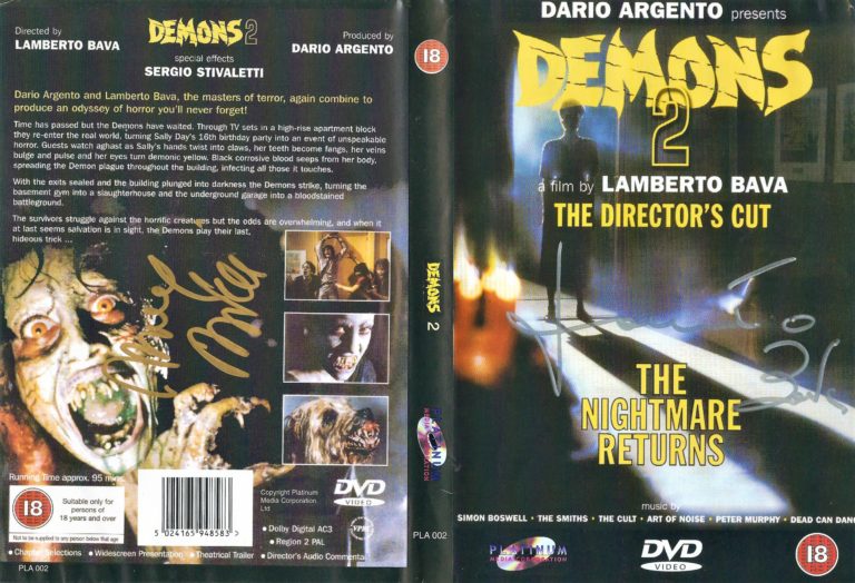 Lamberto Bava + Nancy Brilli : dvd Demons 2 – The Nightmare Returns: Director’s Cut – hand signed autografato