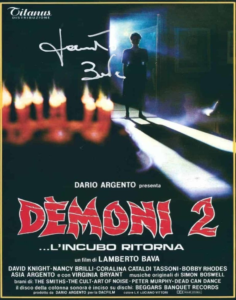 Lamberto Bava: foto 20X25cm DEMONI 2 – hand signed autografata