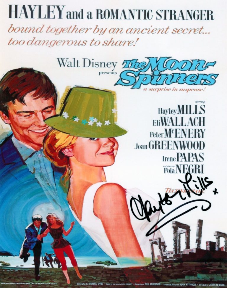 Hayley Mills “Giallo a Creta (The Moon-Spinners)” – hand signed photo 20x25cm – foto autografata