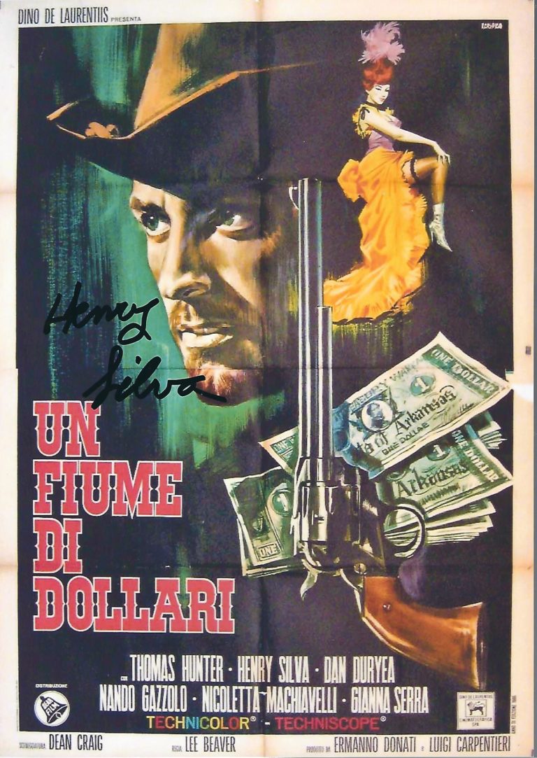 Henry Silva – UN FIUME DI DOLLARI – hand signed photo 21×29 cm ahs10