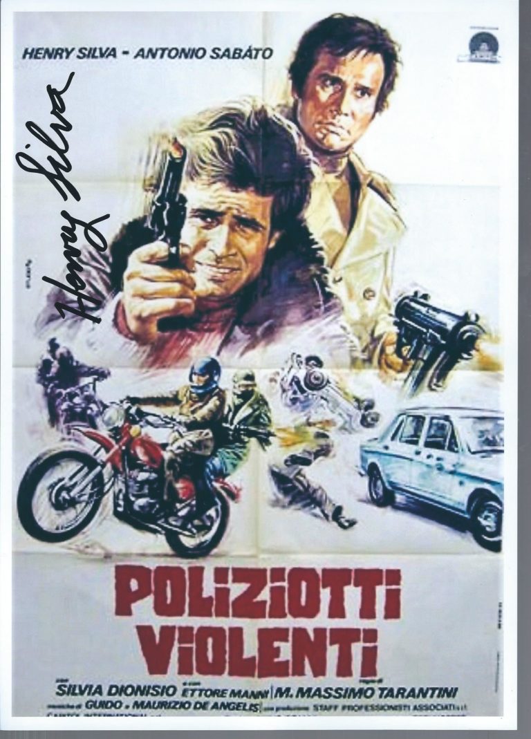 Henry Silva – Poliziotti Violenti – hand signed photo 21×29 cm ahs03