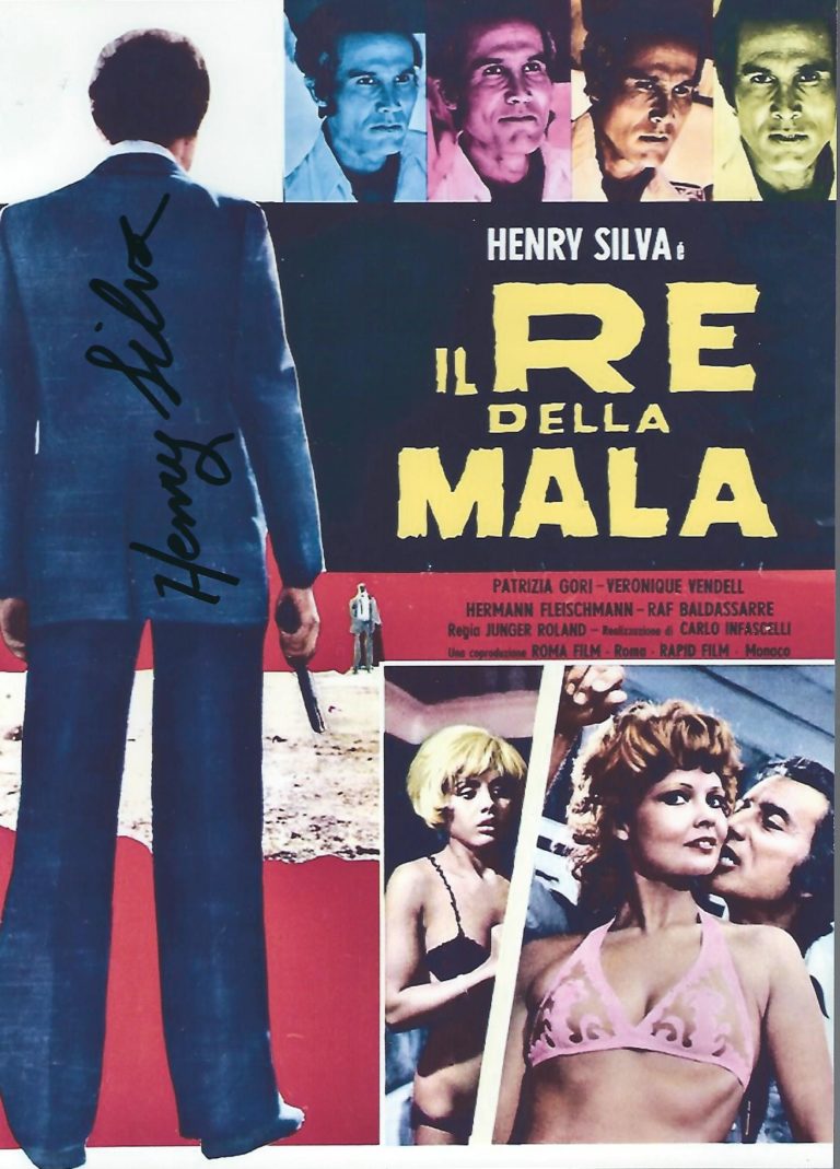 Henry Silva – IL RE DELLA MALA – hand signed photo 21×29 cm ahs04