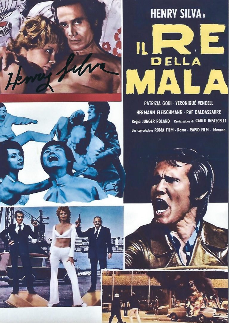 Henry Silva – IL RE DELLA MALA – hand signed photo 21×29 cm ahs05