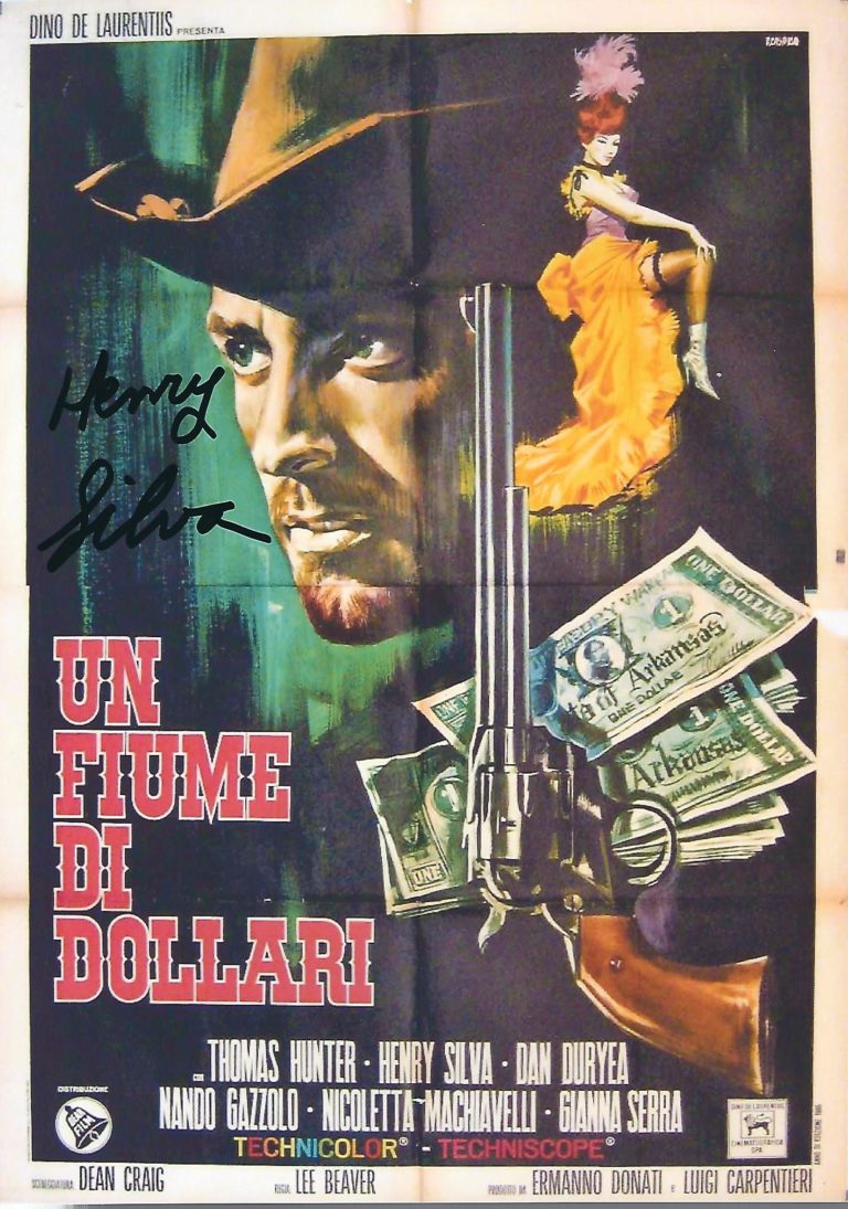 Henry Silva – UN FIUME DI DOLLARI – hand signed photo 21×29 cm ahs09