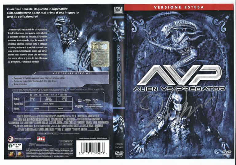 Raoul Bova Dvd Alien Vs Predator Hand Signed – autografato (002)