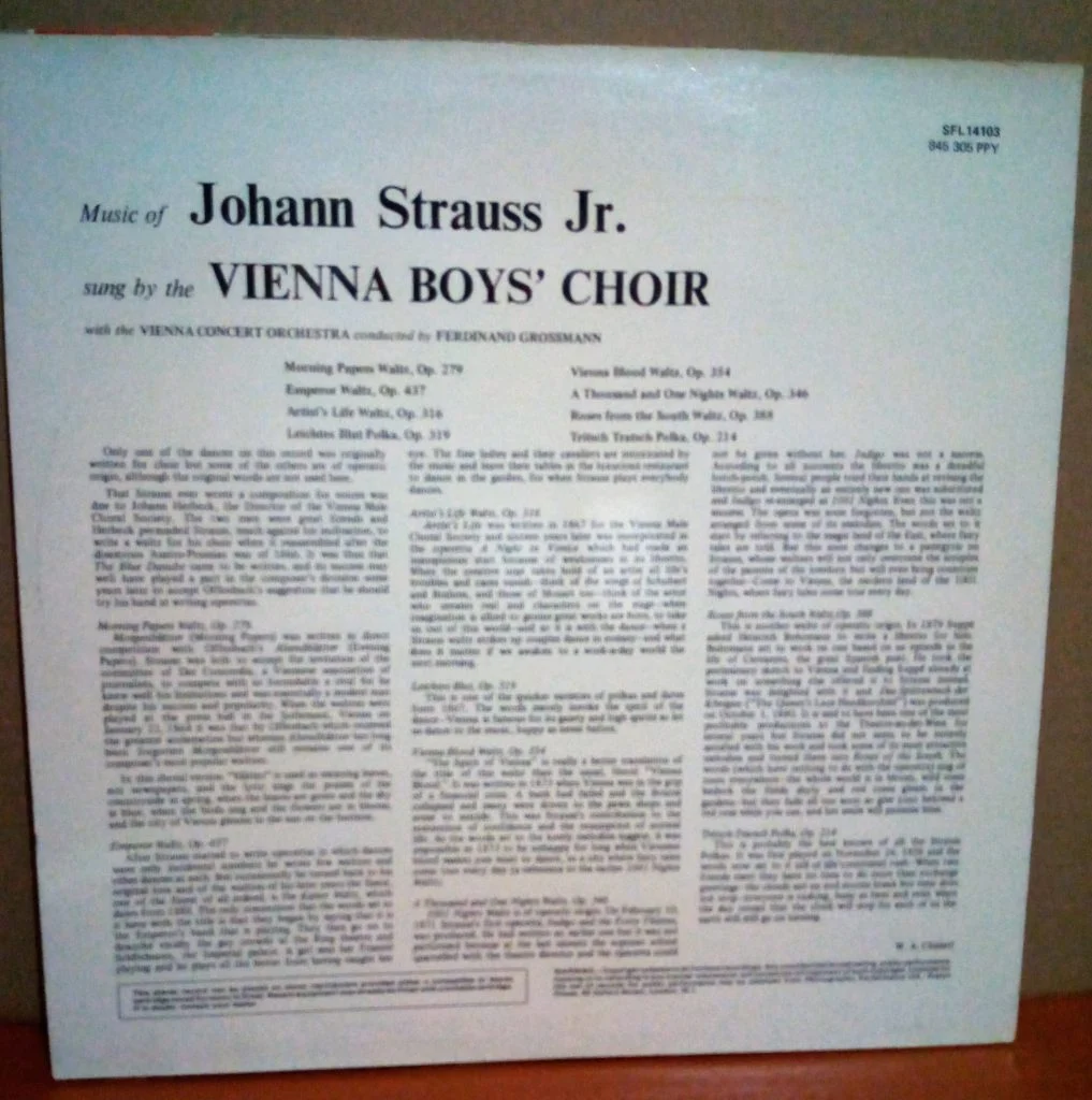 The Vienna Boys Choir - Sings Johann Strauss [Used Vinyl 1968]