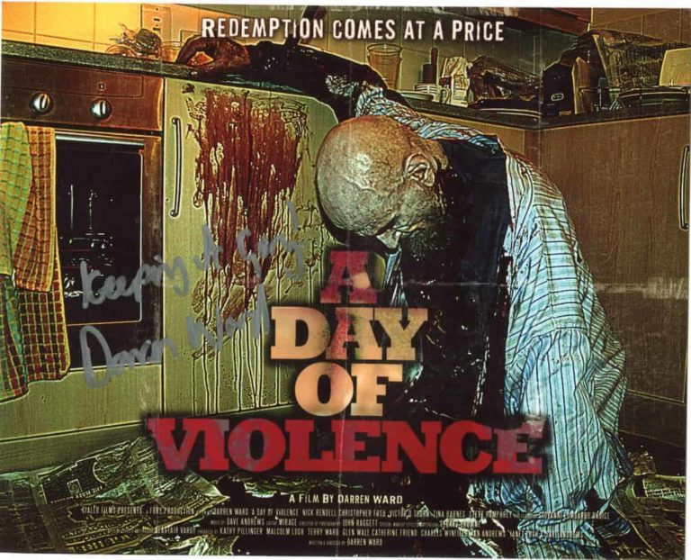 Darren Ward – Writer and Producer of the movie “A Day of Violence” – Hand Signed Photo 20X25CM foto autografata