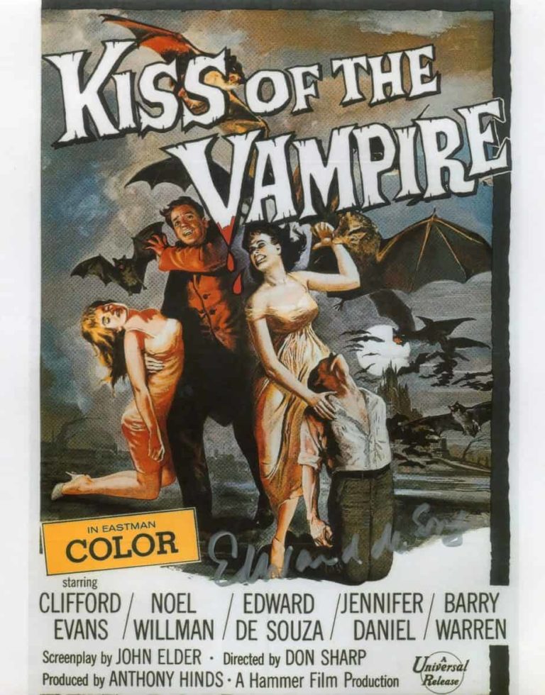 Edward de Souza – Kiss Of The Vampire – Hand Signed Photo 20X25CM foto autografata