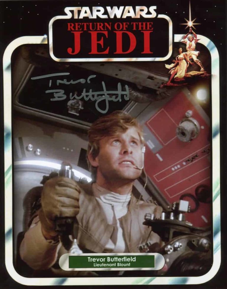 Trevor Butterfield – Star Wars Return of the Jedi  Lieutenant Blount- Hand Signed Photo 20X25CM foto autografata