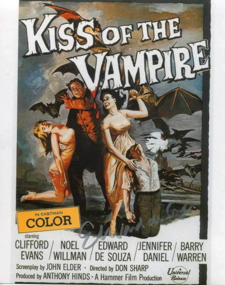 Edward de Souza – Kiss Of The Vampire – Hand Signed Photo 20X25CM foto autografata (02)