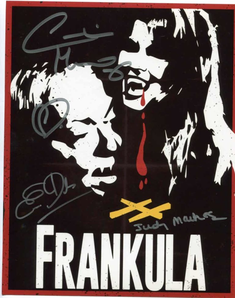Caroline Munro, Judy Matheson and Emma Dark (Frankula) – photo hand signed 20x25cm foto autografata s055