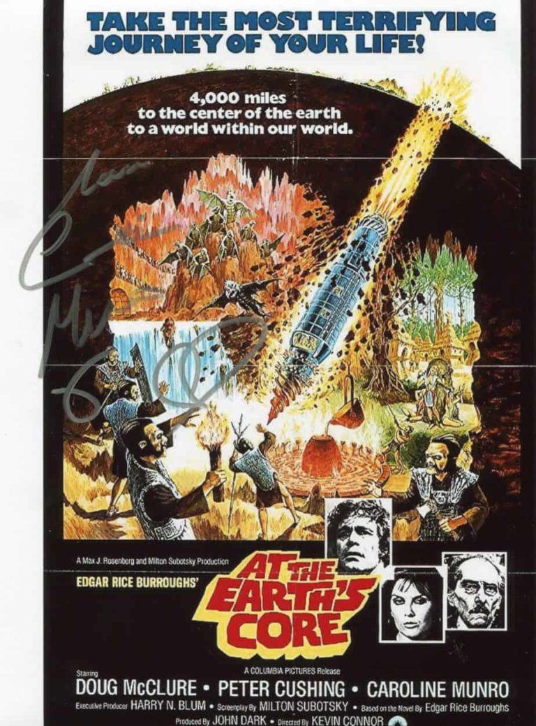 Caroline Munro – AT THE EARTH’S CORE – photo hand signed 20x25cm foto autografata s105
