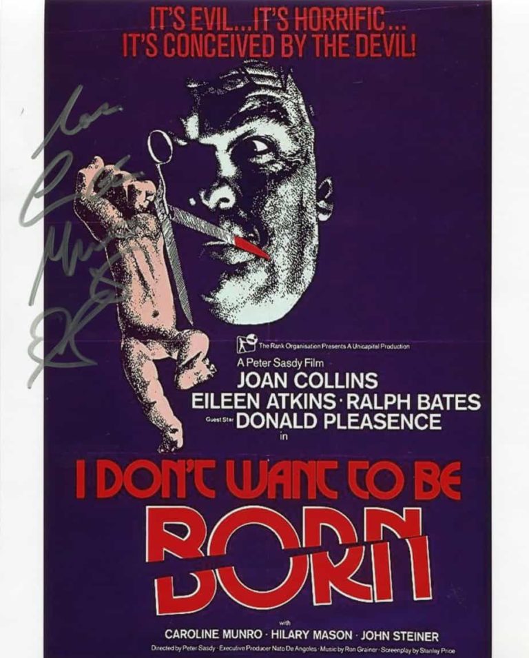Caroline Munro – I DON’T WANT TO BE BORN – photo hand signed 20x25cm foto autografata s107