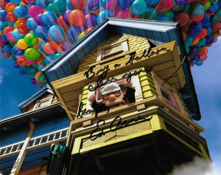 Ed Asner – Carl Fredricksen in UP (Disney) – hand signed photo 20×25 cm foto autografata 002