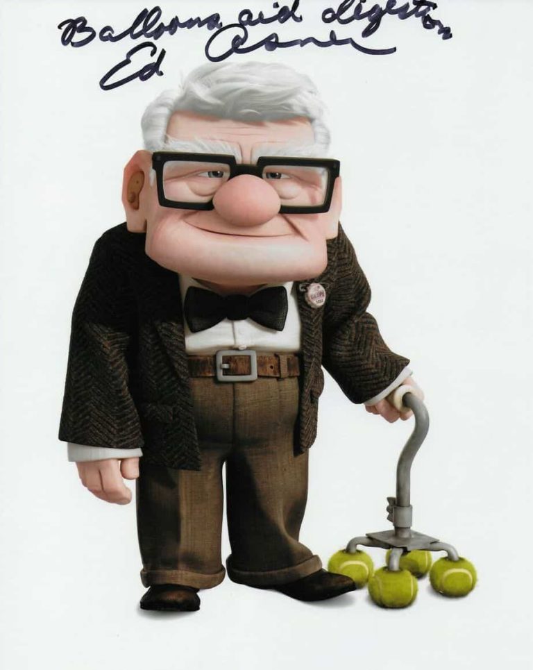 Ed Asner – Carl Fredricksen in UP (Disney) – hand signed photo 20×25 cm foto autografata 003