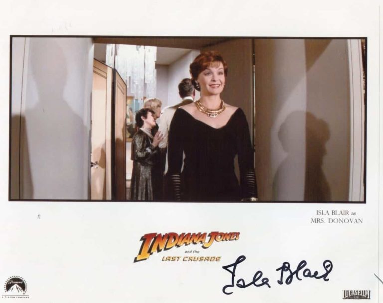 Isla Blair “Indiana Jones e l’ultima crociata” hand signed photo 20x25cm – foto autografata