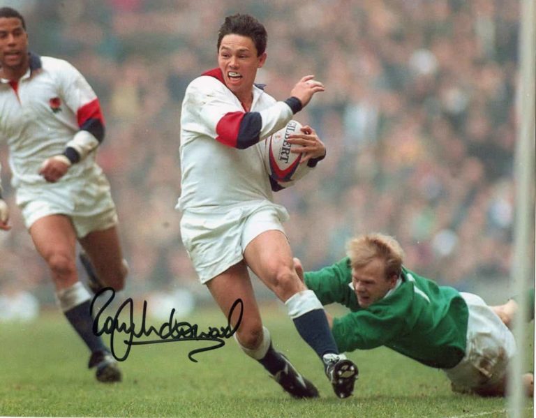 Rory Underwood (rugby) – hand signed photo 20x25cm foto autografata (sa20b10-013)