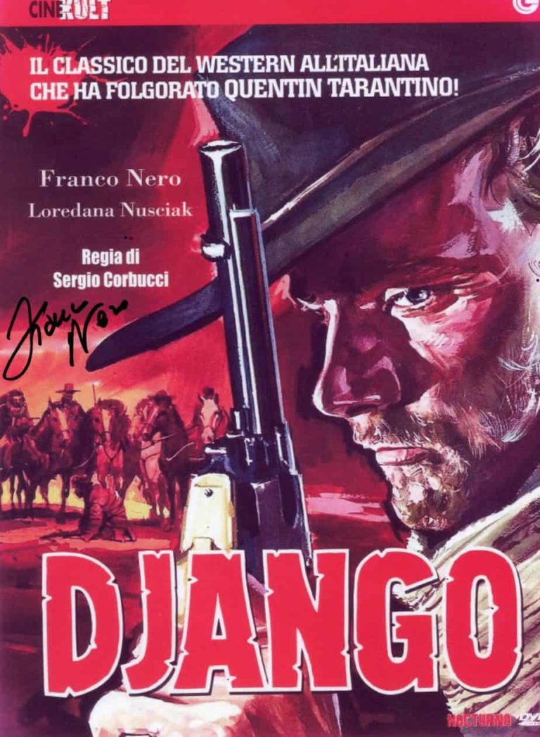 Franco Nero – Django –  hand signed hardcover photo 20x27cm foto cartonata autografata fr208