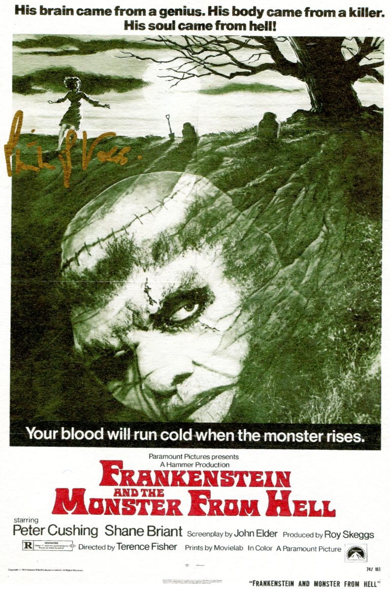 Philip Voss “Frankenstein and the Monster from Hell” – hand signed photo 14x21cm (2812scan-109)