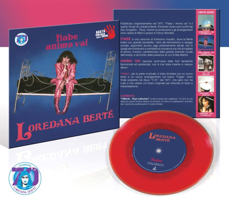 Loredana Bertè – Fiabe / Anima Vai (7″ 45 giri) Vinyl Red + Cartolina Personalizzata Limited Edt. 1000