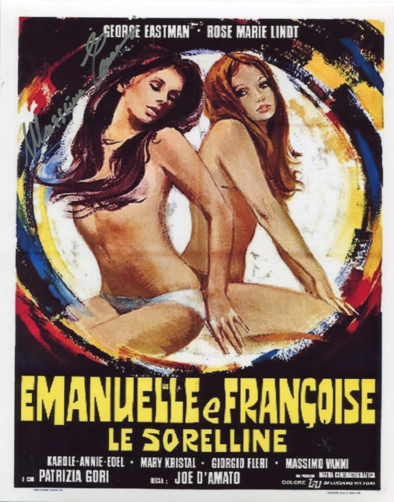 Massimo Vanni “Emanuelle e Francoise le sorelline” – hand signed photo 20x25cm foto autografata