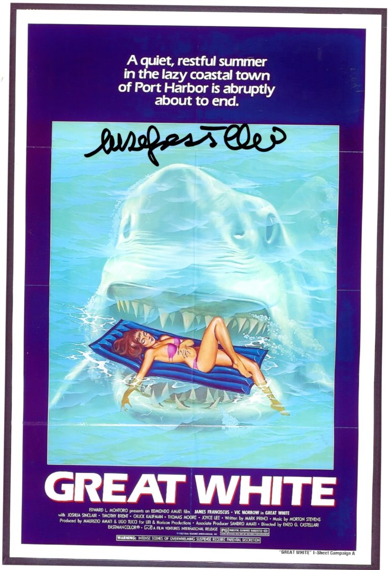 Enzo G. Castellari “L’ultimo squalo (Great White)” – hand signed photo 21x29cm foto autografata
