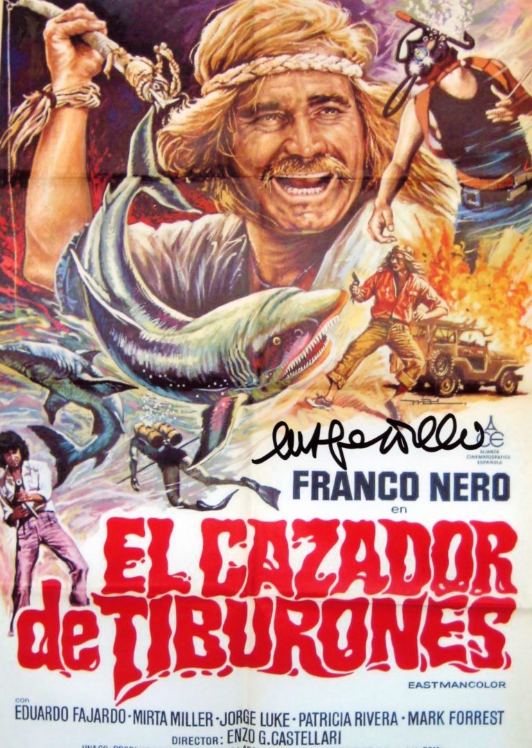 Enzo G. Castellari “Il cacciatore di squali” – hand signed photo 21x29cm foto autografata