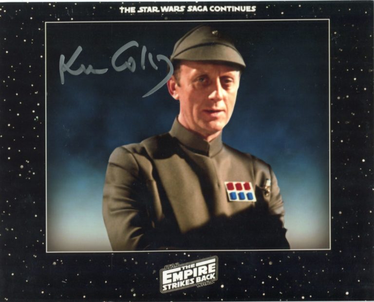 Kenneth Colley “Admiral Piett in Star Wars” hand signed photo 20x25cm foto autografata