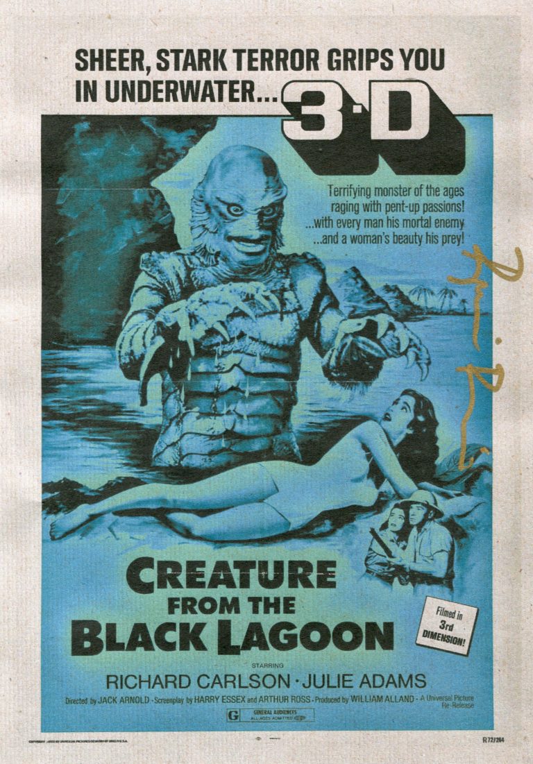 Ricou Browning “Creature from the Black Lagoon” – hand signed photo 14x21cm foto autografata 118EDL2