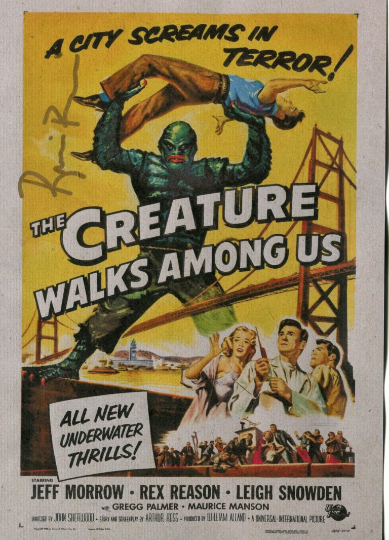 Ricou Browning “Creature from the Black Lagoon” – hand signed photo 14x21cm foto autografata 121EDL2