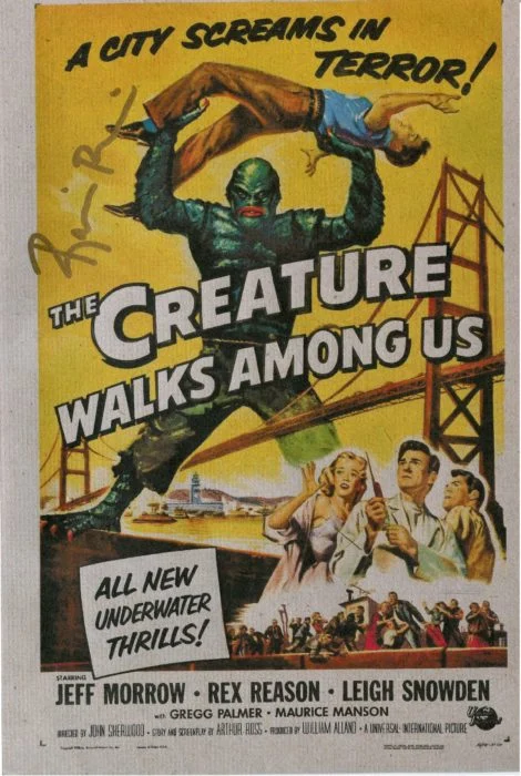 Ricou Browning "Creature from the Black Lagoon" - hand signed photo 14x21cm foto autografata 121EDL2