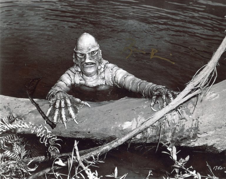 Ricou Browning “Creature from the Black Lagoon” – hand signed photo 20x25cm foto autografata (2812scan-128)