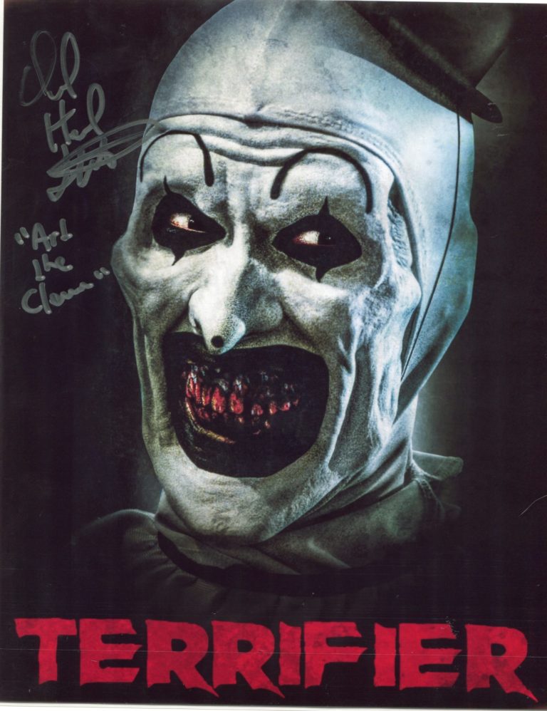 David Howard Thornton “Terrifier” (Art the Clown) – hand signed photo 20x25cm foto autografata