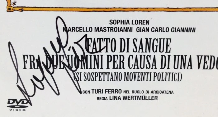 Sophia Loren - Fatto di sangue fra due uomini per causa di una vedova... hand signed dvd autografato