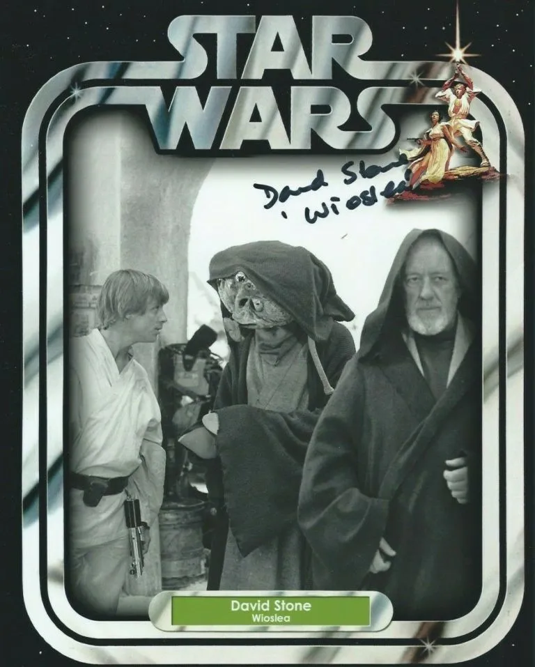 David Stone “Star Wars IV, A New Hope” hand signed photo 20x25cm foto autografata