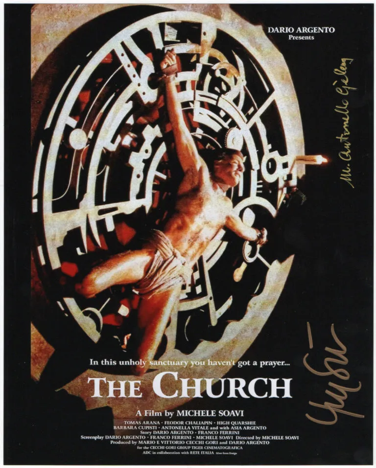 Michele Soavi e Antonello Geleng “The Church (La Chiesa) hand signed photo 20x25cm foto autografata