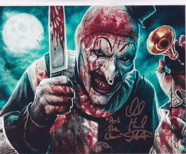 David Howard Thornton “Terrifier” (Art the Clown) – hand signed photo 20x25cm foto autografata