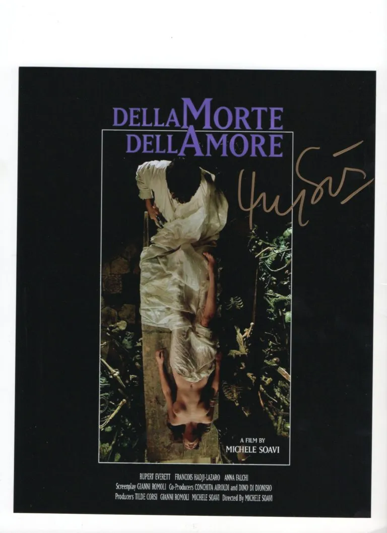 Michele Soavi  “Dellamorte Dellamore (Cemetery Man)” hand signed photo 20x25cm foto autografata