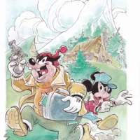 Topolino e Gambadilegno tavola autografata da Alessandro Gottardo limited edition