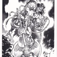 Conan il Barbaro tavola autografata da Mariano De Biase limited edition