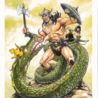 Conan il Barbaro tavola autografata da Paolo Bisi limited edition