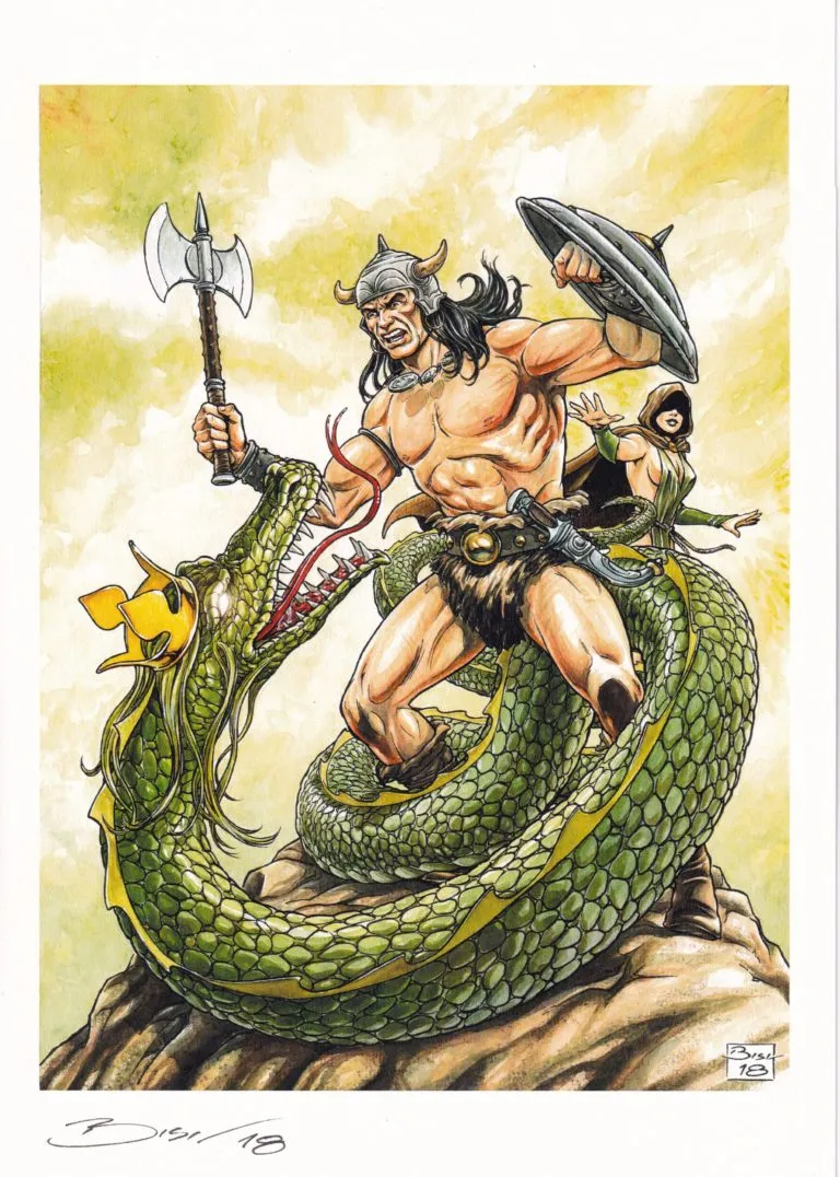 Conan il Barbaro tavola autografata da Paolo Bisi limited edition