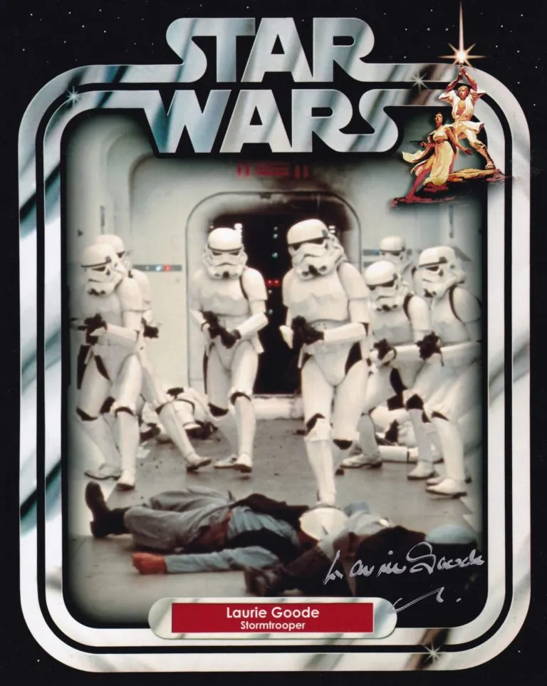 Laurie Goode Star Wars Stormtrooper  hand signed photo 20x25cm foto autografata