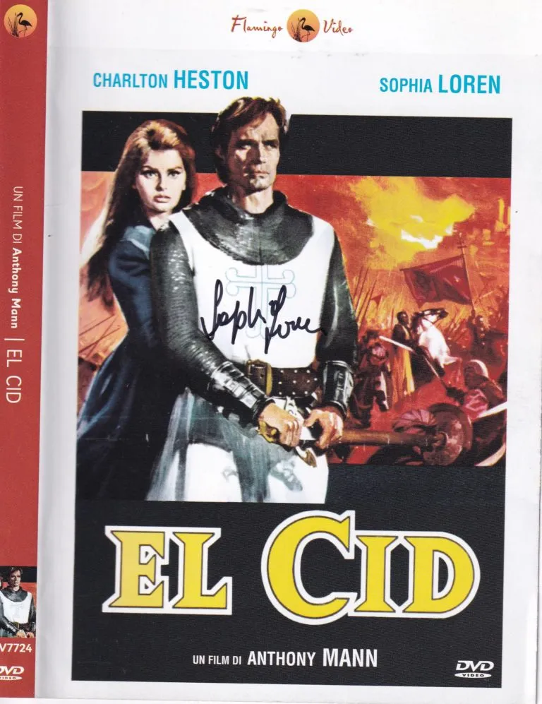 Sophia Loren – El Cid DVD Hand Signed Autografato