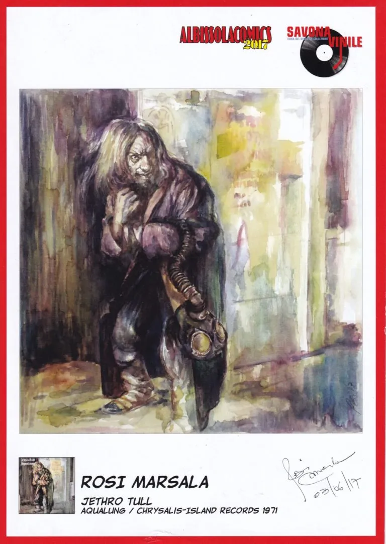 Jethro Tull tavola autografata da Rosi Marsala limited edition