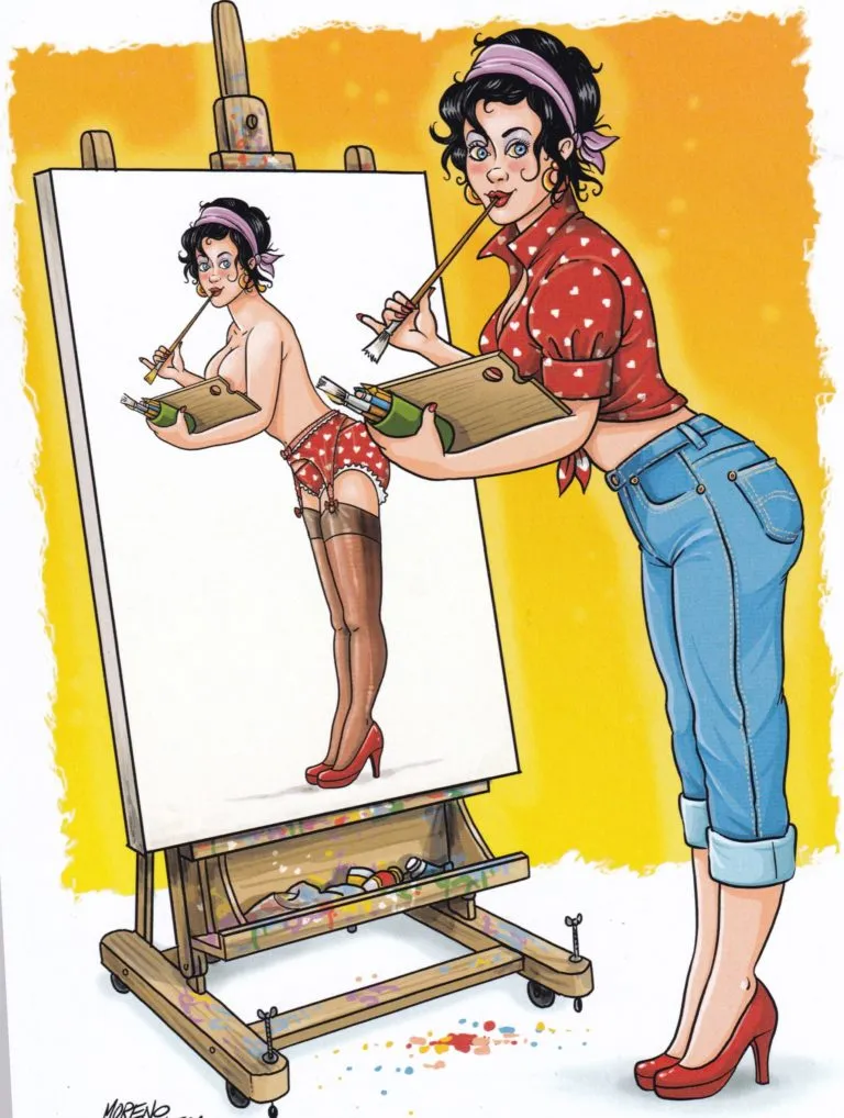 Pin up tavola edizione limitata autografata da Moreno Chiacchiera