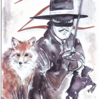 Zorro tavola autografata da Rosi Marsala limited edition